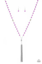 Load image into Gallery viewer, Tassel Takeover - Purple Necklace