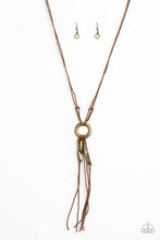 Load image into Gallery viewer, Tasseled Trinket - Brass Necklace