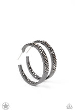 Load image into Gallery viewer, GLITZY By Association - Black Gunmetal Hoop Earrings