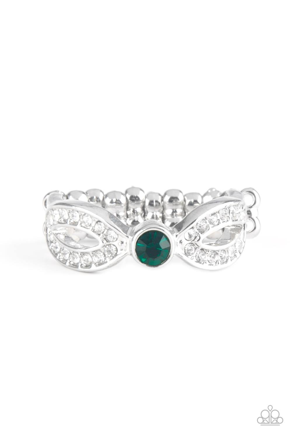 Extra Side Of Elegance - Green Dainty Ring