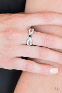 Extra Side Of Elegance - Green Dainty Ring