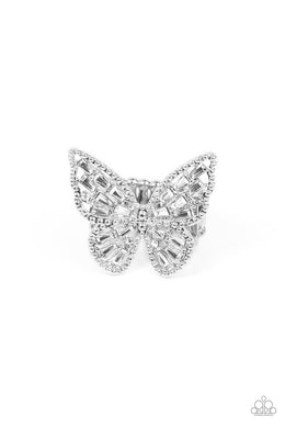 Bright-Eyed Butterfly - White Ring