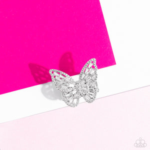 Bright-Eyed Butterfly - White Ring