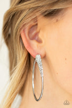 Load image into Gallery viewer, Winter Ice - White Hoop Earrings