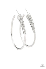 Load image into Gallery viewer, Winter Ice - White Hoop Earrings