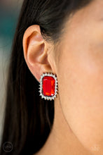 Load image into Gallery viewer, Downtown Dapper - Red Clip-On Earrings