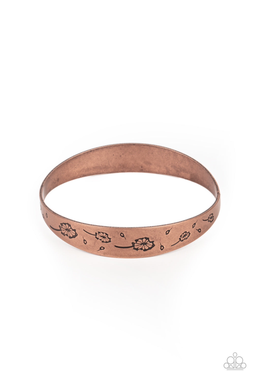 Dandelion Dreamland - Copper Bangle Bracelet