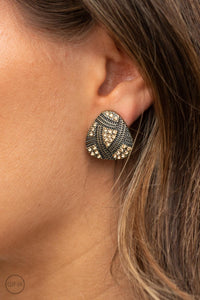 Gorgeously Galleria - Brass Clip-On Earrings