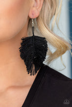 Load image into Gallery viewer, Hanging by a Thread - Black Earrings