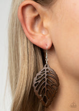 Load image into Gallery viewer, LEAF Em Hanging - Brown Earrings