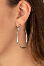 Load image into Gallery viewer, Rough It Up - Silver Hoop Earrings