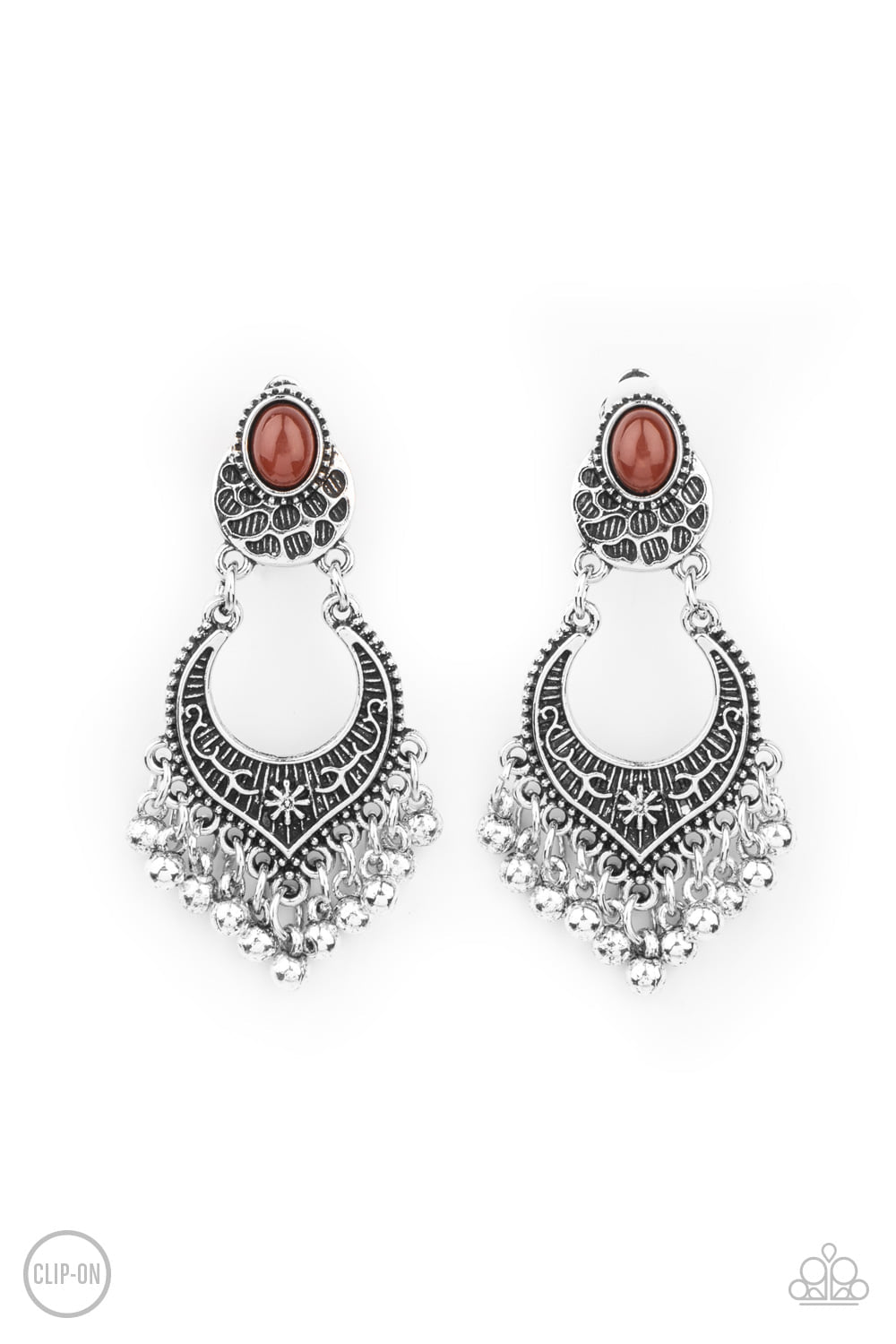 Summery Gardens - Brown Clip-On Earrings