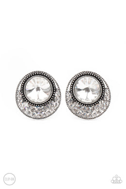 Off The RICHER-Scale - White Clip-On Earrings