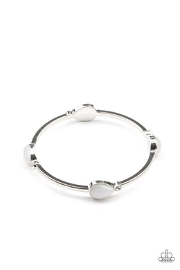 Dewdrop Dancing - White Bangle Bracelet
