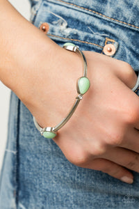 Dewdrop Dancing - Green Bangle Bracelet