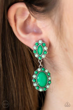 Load image into Gallery viewer, Positively Pampered - Green Clip-On Earrings