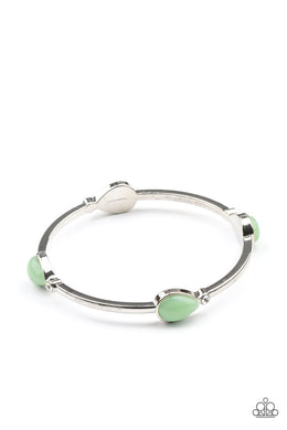 Dewdrop Dancing - Green Bangle Bracelet