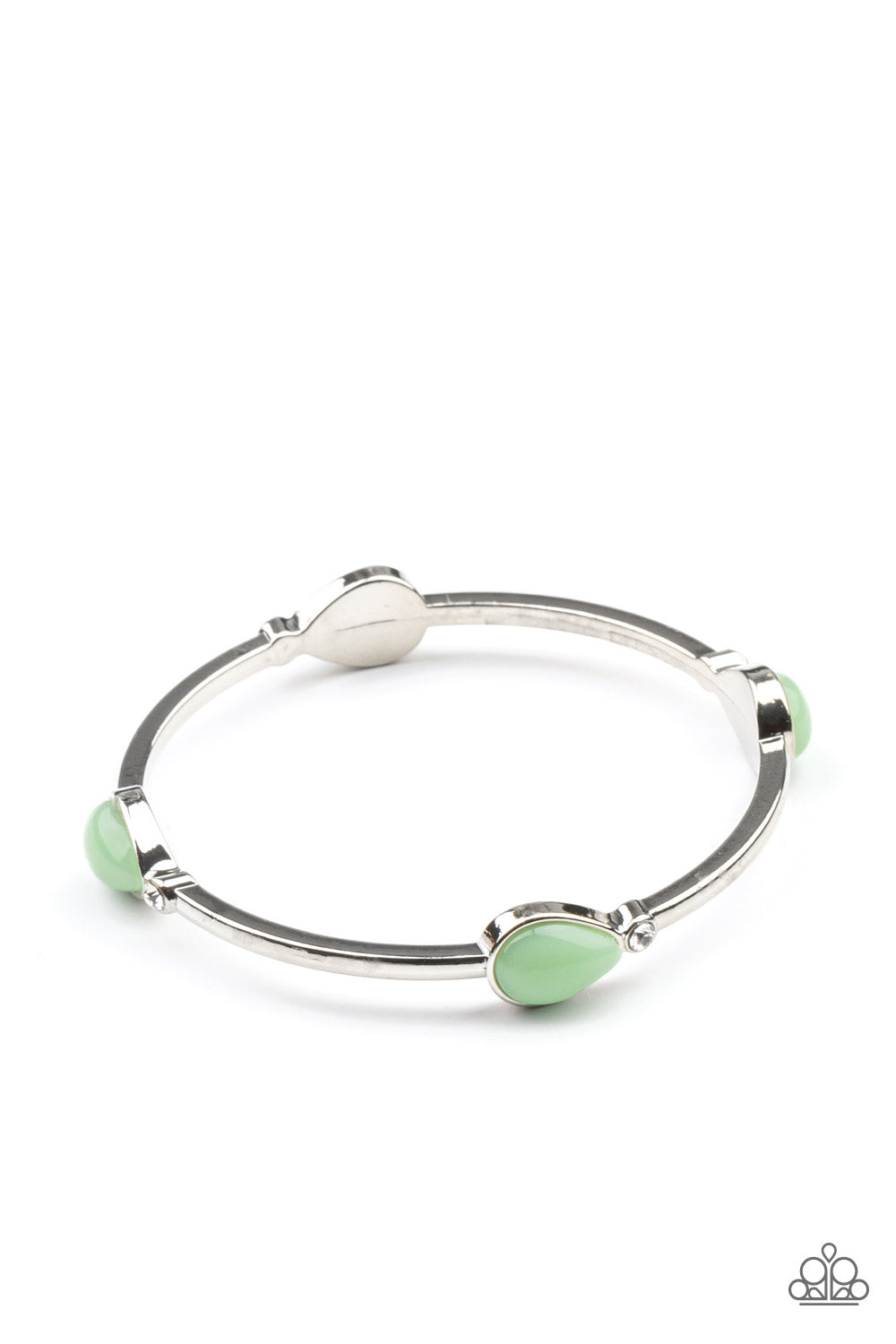 Dewdrop Dancing - Green Bangle Bracelet