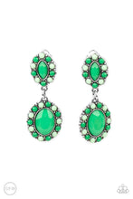 Load image into Gallery viewer, Positively Pampered - Green Clip-On Earrings