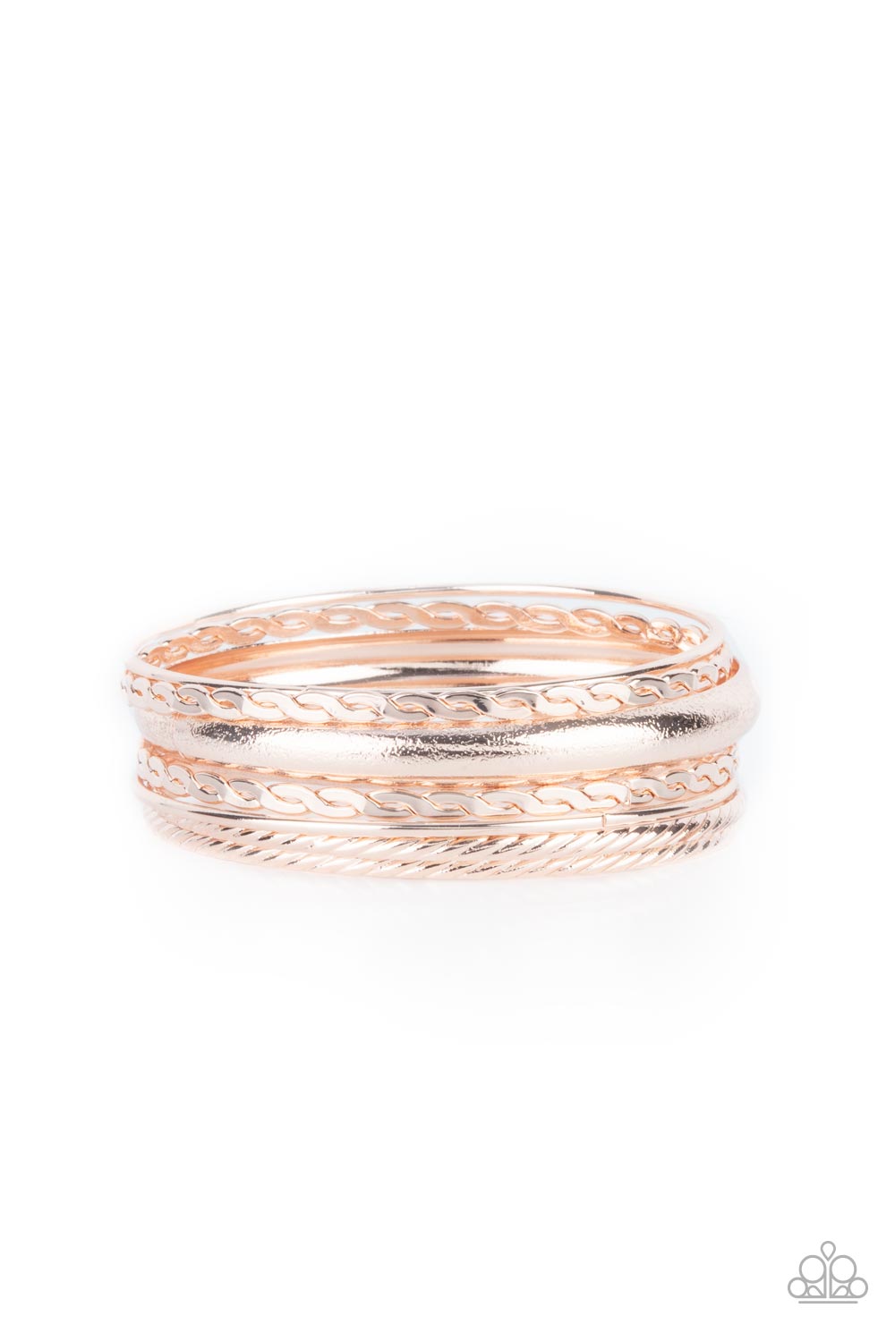Trophy Texture - Rose Gold Set of Bracelets
