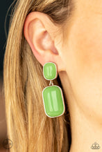 Load image into Gallery viewer, Meet Me At The Plaza - Green Clip-On Earrings