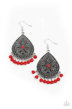 Load image into Gallery viewer, Blossoming Teardrops - Red Earrings