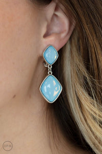 Double Dipping Diamonds - Blue Earrings