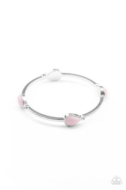 Dewdrop Dancing - Pink Bangle Bracelet