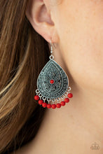 Load image into Gallery viewer, Blossoming Teardrops - Red Earrings