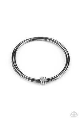 Roll Out The Rhinestones - Black Gunmetal Bracelet