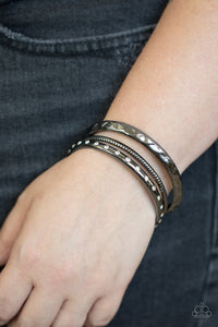 Confidently Curvaceous - Black Gunmetal Bangle Bracelets