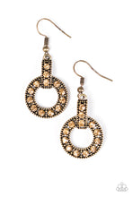 Load image into Gallery viewer, Midnight Ball - Brass Earrings