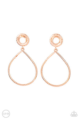Fairytale Finish - Copper Clip-On Earrings