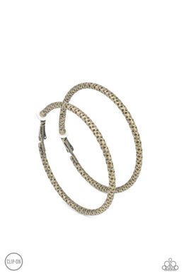 Subtly Sassy - Brass Clip-On Hoop Earrings