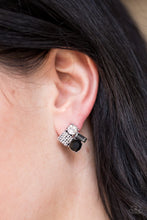 Load image into Gallery viewer, Mixing Business With Sparkle - Black Post Earrings