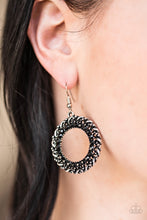 Load image into Gallery viewer, Grunge and Glitter - Black Earrings