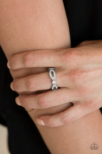 Extra Side Of Elegance - White Dainty Ring