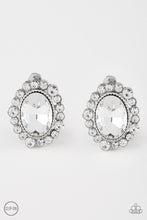 Load image into Gallery viewer, Hold Court - White Clip-On Earrings