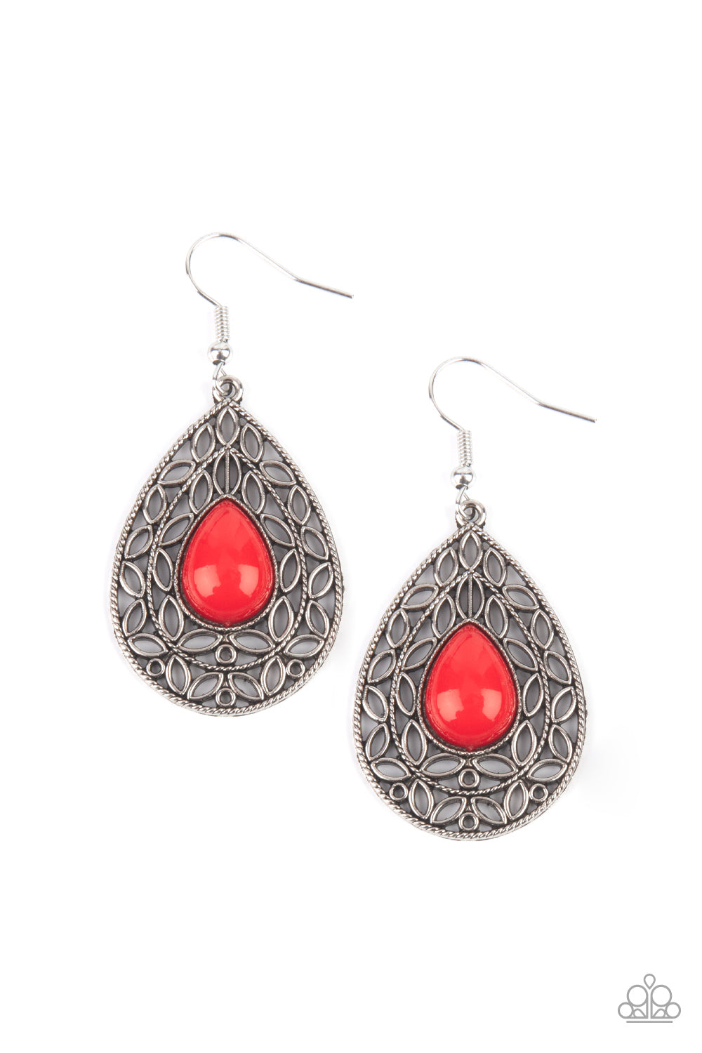 Fanciful Droplets - Red Earrings