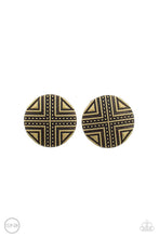 Load image into Gallery viewer, Shielded Shimmer - Brass Clip-On Earrings