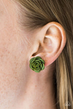 Load image into Gallery viewer, Raving About Roses - Green Post Earrings