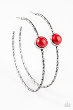 Load image into Gallery viewer, Treasure Seeker - Red Hoop Earrings