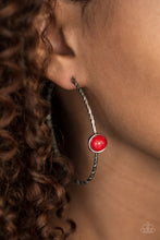 Load image into Gallery viewer, Treasure Seeker - Red Hoop Earrings