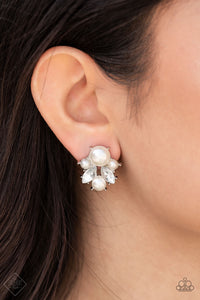 Royal Reverie - White Post Earrings