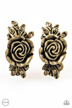 Load image into Gallery viewer, Rose Garden Radiance - Brass Clip-On Earrings