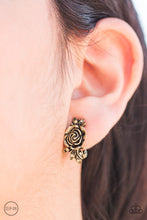 Load image into Gallery viewer, Rose Garden Radiance - Brass Clip-On Earrings