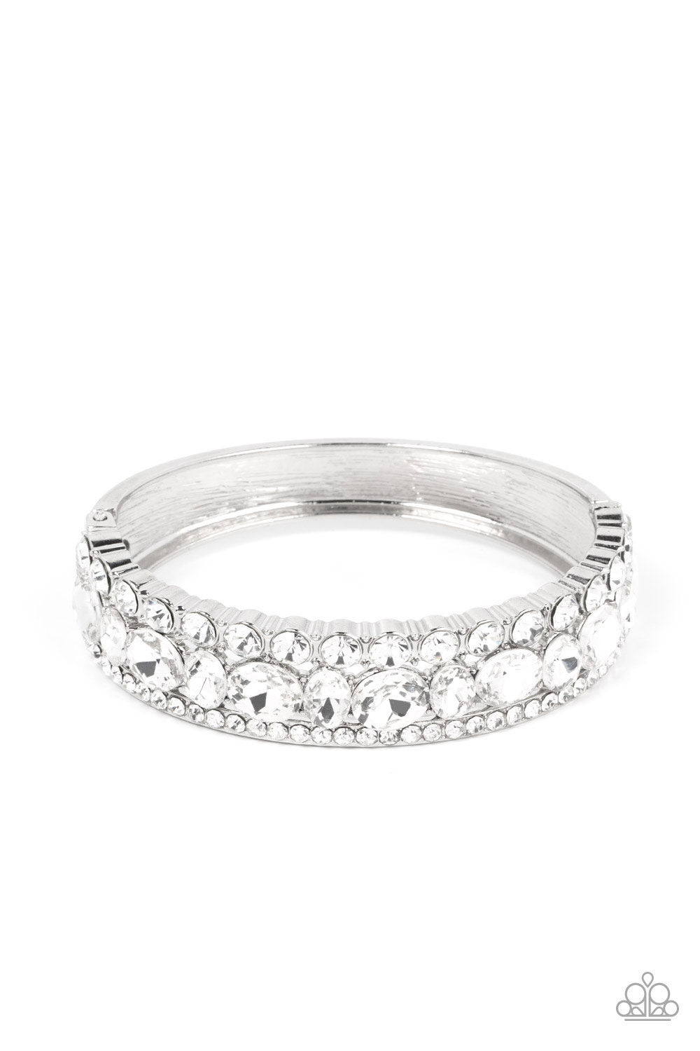 Mega Megawatt - White Hinged Bracelet