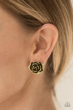 Load image into Gallery viewer, So BLOOMantic! - Brass Post Earrings