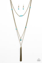 Load image into Gallery viewer, SANDSTONE Castles - Blue/Brass Necklace