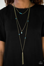 Load image into Gallery viewer, SANDSTONE Castles - Blue/Brass Necklace